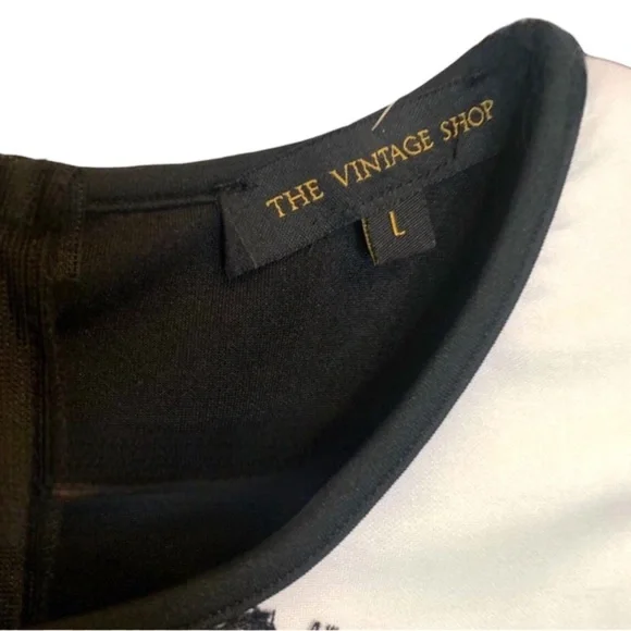 The Vintage Shop Black & White Lace Dress New - Picture 5 of 12